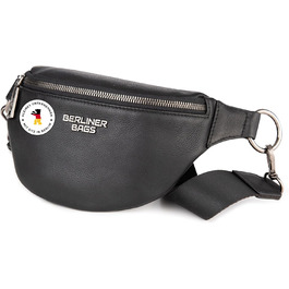 Berliner Bags преміум поясна сумка Mona з натуральної шкіри, через плече, кросбоді, чорна, M