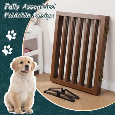 Бамбукове переносне захисне ґратка для собак Semiocthome, 3 секції, 61 см, для дому, біле