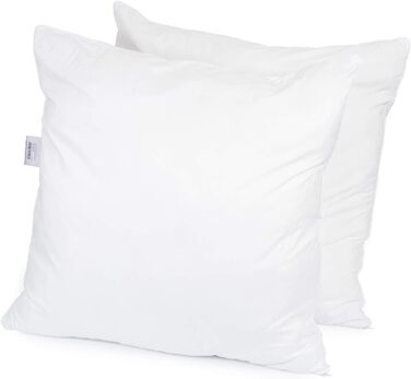 H&F Heimtextilien Top Quality Pillow 80x80 2-Pack | Allergy-Friendly Pillow with Oeko-TEX Certified | Cover: 100% Microfiber | Filling: 1100 Grams Polyester 2 80 x 80 cm