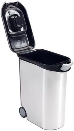 Контейнер для корму Curver Tier-Futter-Container 20 кг, 54 л, чорний/сріблястий, з роликами