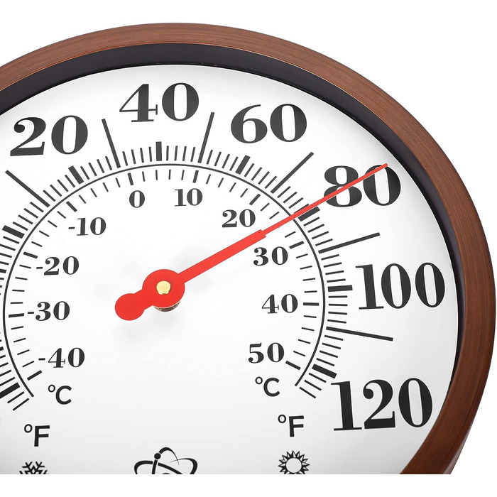 MIKSUS 12.3 Large Number Premium Thermometer Outdoor Indoor Waterproof Decorative (Improved Accuracy and Design)