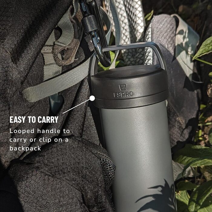 Французький прес ESPRO P0 Ultralight 470 мл, термокружка з нержавіючої сталі, вакуумізольована, для кави, подорожей, кемпінгу, Gun Metal Grey