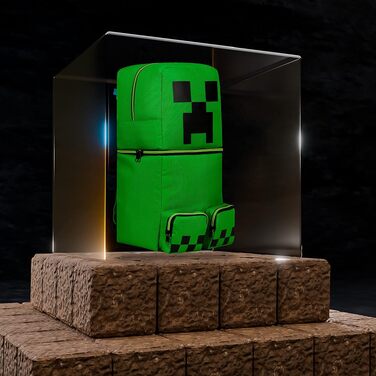 Дитячий рюкзак Minecraft Creeper для хлопчиків, шкільний рюкзак для спорту та прогулянок, зелений 3D, 46 x 21 x 18.5 см