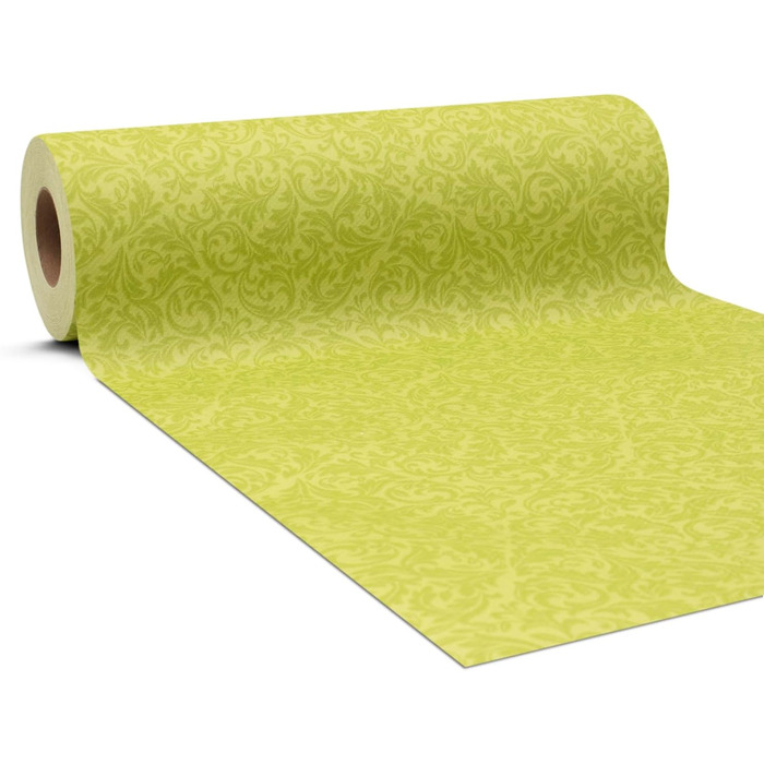 GRUBly Table Runner Table Band GREEN Ornament Summer, Luxury AIRLAID, 30cm x 20m, Table Decoration for Wedding, Birthday, Spring Festival, Summer Party, Party
