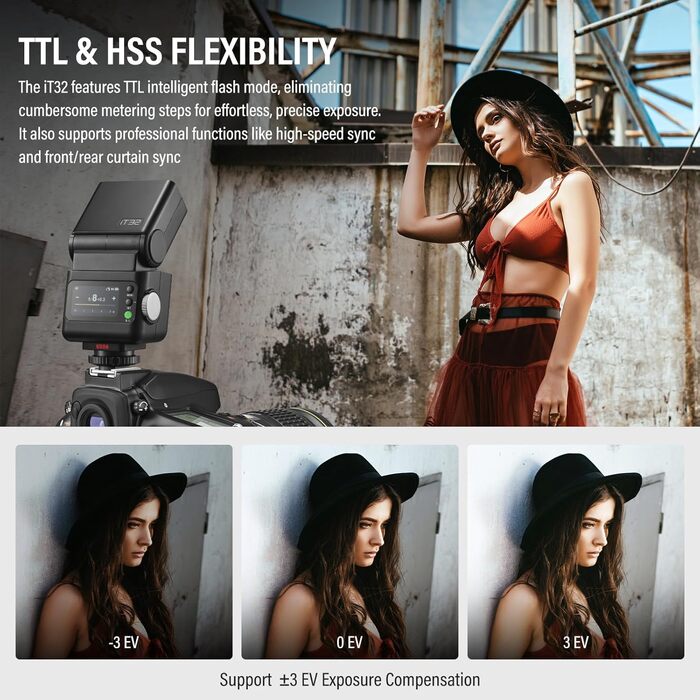 Godox IT32: Світловий прилад для камери Canon з TTL, X5C, GN18, 510 спахів, сенсорний екран та LED-підсвічуванням