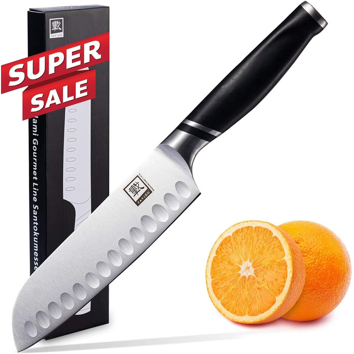 Кухонний ніж Zayiko NAMI Santoku: професійний, 30.5 см, з лезом 17 см з нержавіючої сталі та ергономічною ручкою ABS