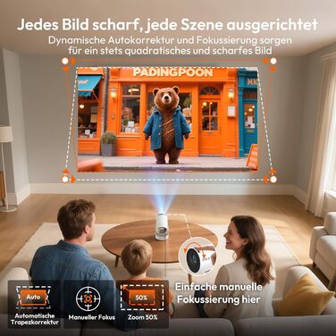 Портативний проєктор Xgody Gimbal 3: 12000 Люмен, Android 11.0, WiFi 6, Bluetooth, 720P HD (підтримка 4K)