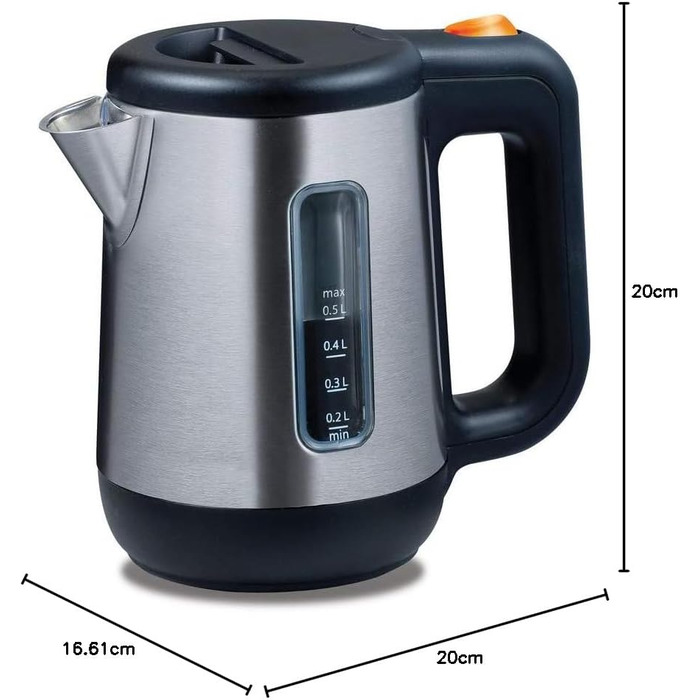 Електричний чайник Kenwood Mini 0WJKM07602, 0.5 л, нержавіюча сталь, срібний