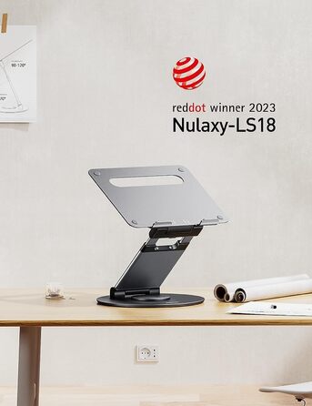 NULAXY Adjustable Laptop Stand - 360° Swivel Base, Height Adjustable up to 20