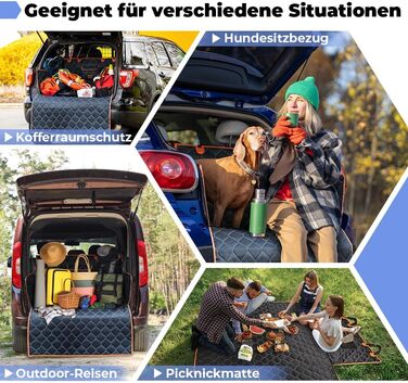 Захисна ковдра для собак у багажник авто KYG, 185x105 см, водовідштовхувальна, з захистом бокових панелей та краю, універсальна