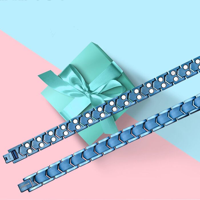 Чоловічий магнітний браслет TITAN, синій. Знімає статичну електрику