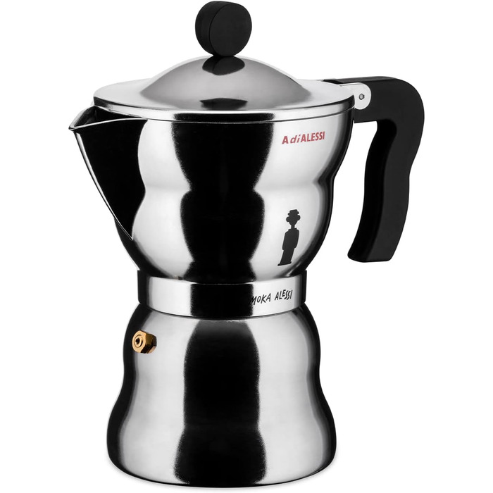 Еспресо-кавомашина Alessi AAM33/6 - дизайн, 6 чашок, срібна