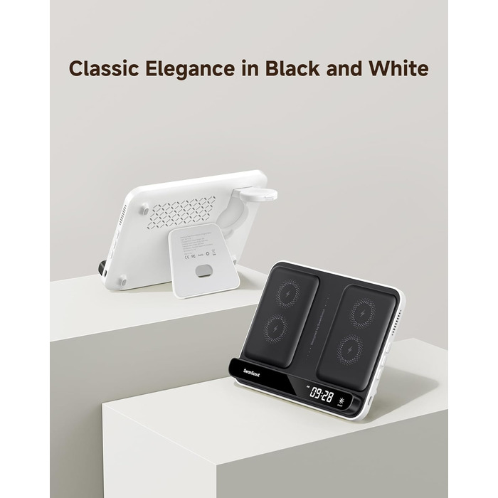 Зарядна станція SwanScout 710A для iPhone 17/Air/15/14/13/12/11 та Apple Watch/AirPods, бездротова зарядка 2 в 1