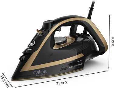 Праска з парою Calor Puregliss FV8064C0, 3000 Вт, 50 г/хв, захист від плям, автоматичне вимкнення, виробництво Франція