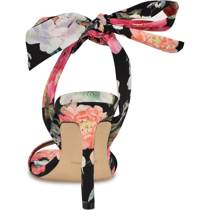 Босоніжки Nine West Kelsie на підборах, 39 EU, Black Summer Blooms принт, жіночі