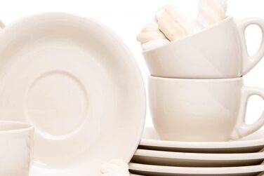 konsimo LUPIN Espresso Cups Set - Coffee Cups Set for 6 People - Coffee Cups with Saucers - 150 ml Coffee Cup Set - creamy
