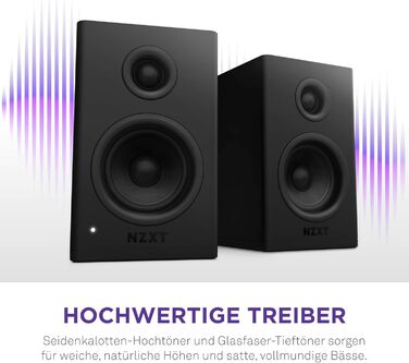 NZXT Relay – Комп'ютерні колонки для ПК, 80 Вт, повний частотний діапазон, чорний