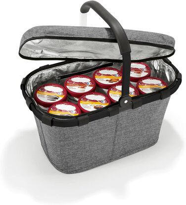 Термосумка-кошик reisenthel carrybag iso з кришкою, водонепроникна, для покупок, срібляста