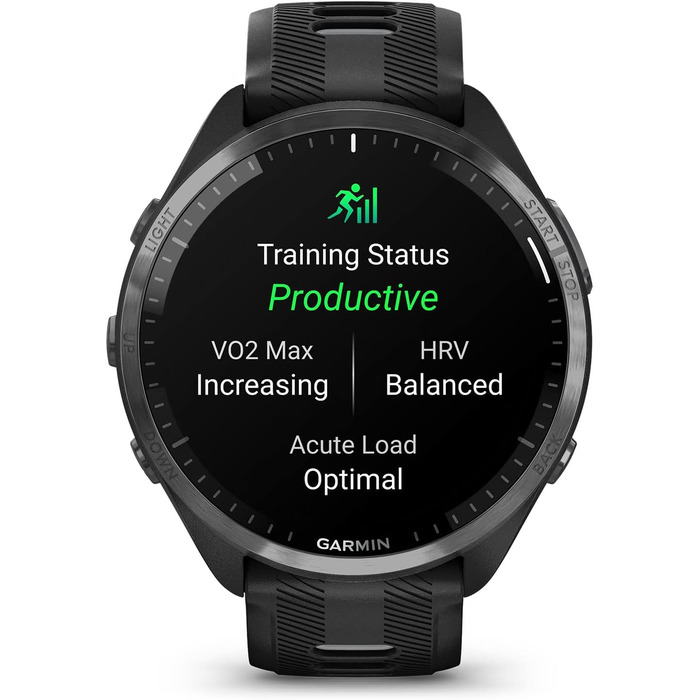 Розумний годинник Garmin Forerunner 965 для бігу, з кольоровим AMOLED-дисплеєм, вимірюванням тренувань та відновлення, кольори: Whitestone та Powder Gray (білий та сірий)