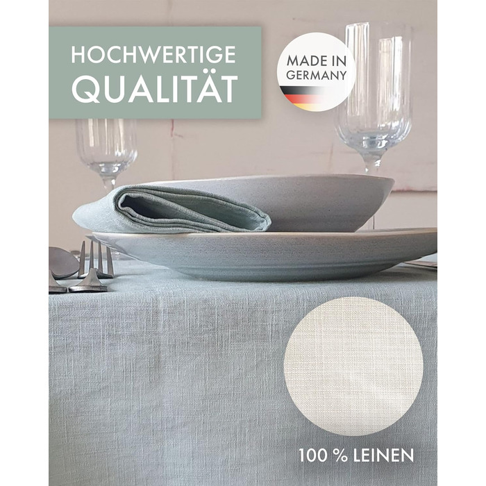 Farnberg Premium Linen Table Runner - Modern Table Decoration for Kitchen Table, Dining Table - Table Runner - Tablecloth - (40 x 150 cm) - Solid Mint
