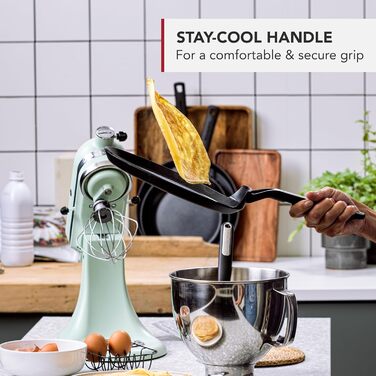 Сковорода для млинців KitchenAid Classic 24 см, кована, анодований алюміній, керамічне антипригарне покриття без PFAS, для індукції, духовки, посудомийки, чорна