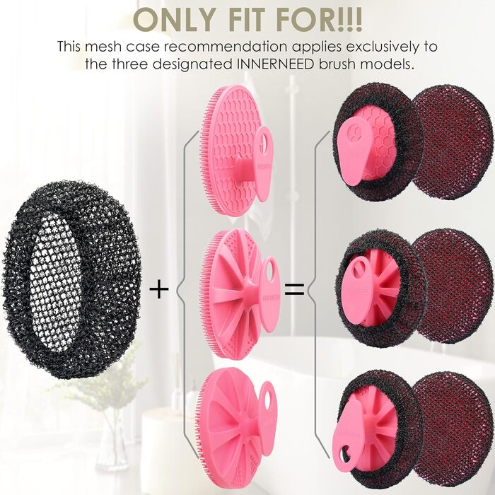 Скрабер для тіла INNERNEED з м'якого силікону харчового класу, душова щітка, щітка для очищення рук, ніжне пілінгування та хороша піна, (Набір 6) 2 захисних чохли