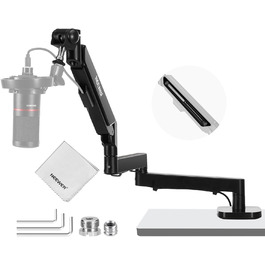 NEEWER Мікрофонний кріплення-тримач MS002 з низьким профілем, 360° обертання, для подкастів, геймінгу, стрімінгу, з каналом для кабелів та серветкою для чищення
