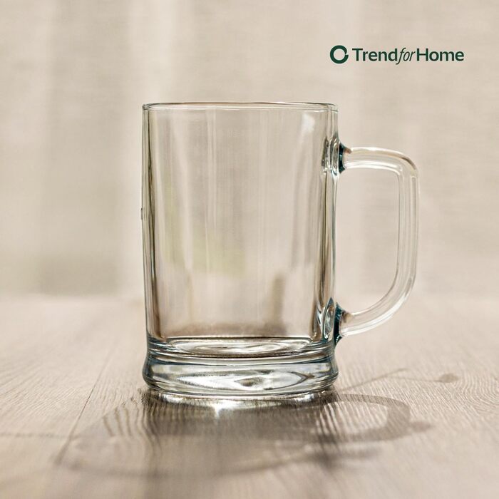Набір пивних кухлів TREND FOR HOME 0,5л (6 шт) скляні з ручкою, прозорі Ulf