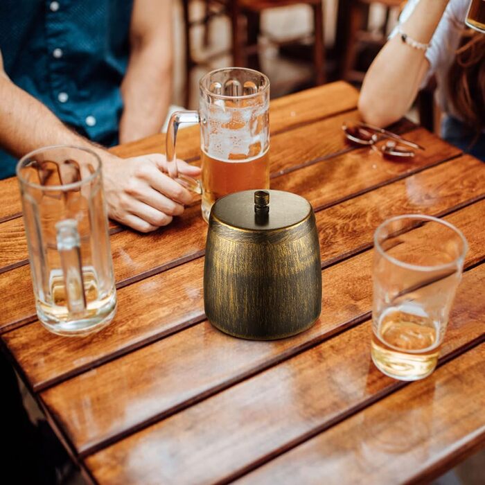 Преміум попільничка Windaschenbecher з кришкою з нержавіючої сталі, велика, захищена від вітру та дощу для вулиці та дому, попільничка на стіл, колір бронзовий