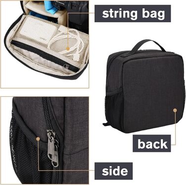 Чохол-вставка для камери BAIGIO з м'якою підкладкою, захисний, для об'єктивів та фотообладнання Sony, Canon, Nikon (чорний)