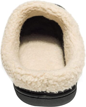 Чоловічі домашні тапочки NewDenBer з піною Memory Foam, теплі, зручні, м'які, з плюшевою підкладкою, зимові, з антиковзною гумовою підошвою (39/40 EU, 23, чорний/сірий)