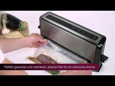 ProfiCook® Вакуумний пакувальник PC-VK 1080 | Sous Vide та вакуумне приготування | 10 пакетів, нержавіюча сталь, чорний