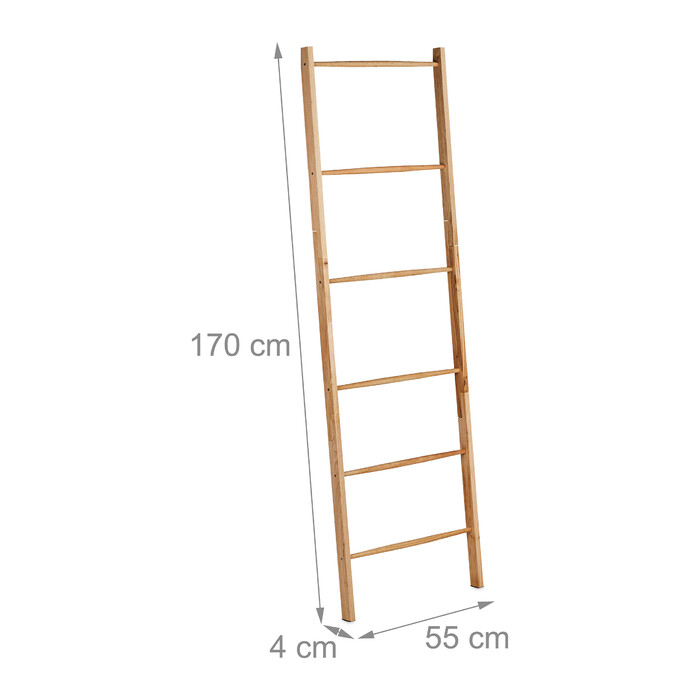 Relaxdays Wooden Towel Ladder, 6 Rungs