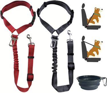 Авторемені для собак у машину, 2 шт. - безпечний пасок для тварин, кріплення на підголівник