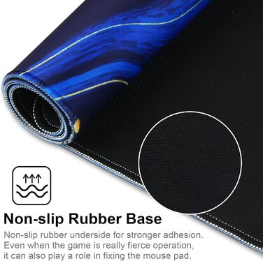 Великий ігровий килимок для миші з прошитими краями, 70x30 см, з антиковзною основою з натурального каучуку для геймерів, офісу, дому. Модель Quicksand03