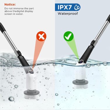 Coovee Electric Cleaning Brush, 2024 New Voice Prompt Spin Scrubber with 8 Drill Brush Heads, THREE Adjustable Speeds, Extendable to 137cm Handle for Bathroom Kitchen Car Floor