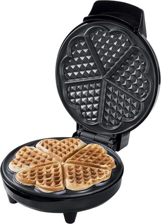 Bestron Heart-Shaped Waffle Maker - Copper Finish, 700W Non-Stick Waffle Iron