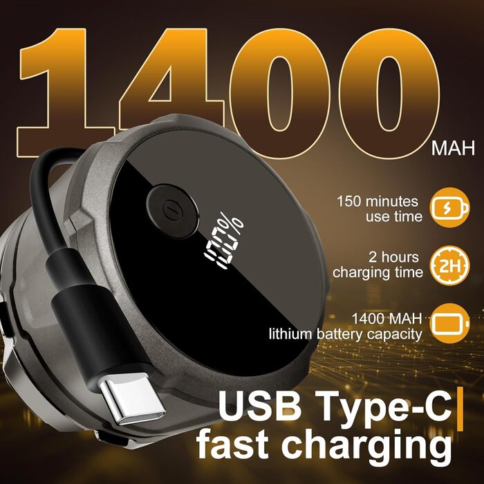 Електричний гостростример для голови чоловічий з LED-дисплеєм, водонепроникний, 6D гнучкий, з плаваючою головкою, для сухого та вологого гоління