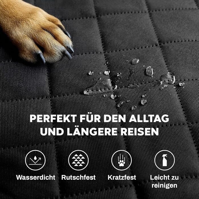 Захист для заднього сидіння автомобіля для собак Hainberger: водовідштовхувальний, анти-царапин, з боковим захистом та віконцем, 137x147 см