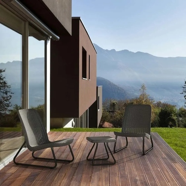 Комплект садових меблів Keter Rio Patio Set для 2 осіб: крісла та столик, антрацит