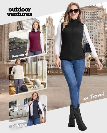 Жіноча флісова жилетка Outdoor Ventures - тепла безрукавка для спорту та відпочинку, чорна, XS