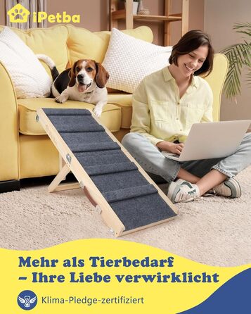 Сходинки для собак на ліжко та диван – м'які, антиковзні, складані, регульовані, портативні, до 16 кг, сірі