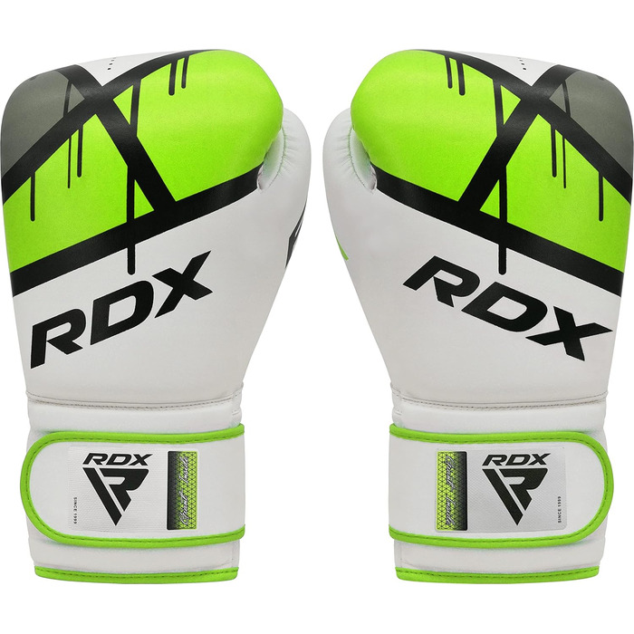 Боксерські рукавички RDX для дітей 6oz, Junior Training, Maya Hide, шкіра, вентильована долоня, Муай Тай, ММА, кікбоксинг, спаринги, удари по мішечку, удари по лапах, зелені
