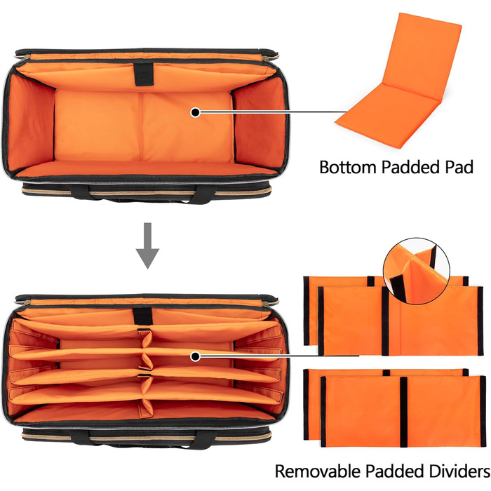 Сумка для DJ Trunab, органайзер кабелів, велика сумка для DJ з знімними перегородками та відділенням для ноутбука 15,6