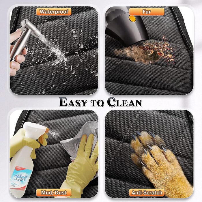 Захист для автосидіння для собак Gimars 6-в-1 з боковими панелями та віконцем, 100% водонепроникний, з килимком, підходить для всіх типів авто