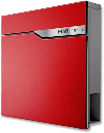 Поштова скринька Metzler антрацит з газетницею та табличкою для імені, RAL 7016, вулична, настінна, металева, стійка до корозії та погодних умов, сучасний дизайн 37x37x10.5 см