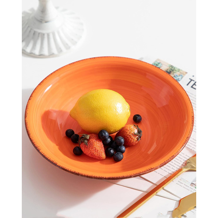 Набір посуду Steingut vancasso 36 предметів: 12 тарілок, 12 десертних тарілок, 12 супових тарілок, вінтажний стиль, для 12 осіб, колірний дизайн 'Rainbow'