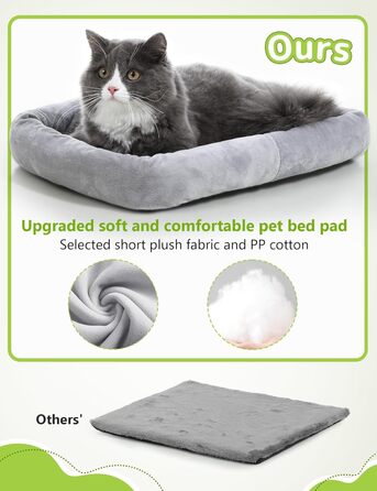 Транспортна переноска для котів Pecute, переноска-ліжко для тварин, складана переноска-сумка для котів та собак, переноска для собак з регульованим плечовим ременем, XL (45 x 35 x 32 см), темно-сірий + зелений (з подушкою)