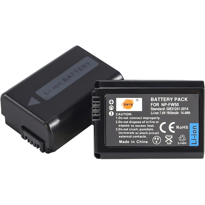 Запасний акумулятор NP-FW50 (2 шт.) та смарт-зарядний пристрій LED Dual USB для Sony Alpha a6500, a6300, a6000, a7s, a7, a7s ii, a5100, a5000, a3000