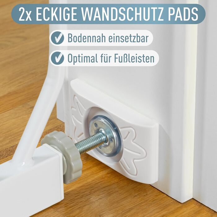 Захисний бар'єр IB Style Berrin XXL для дітей та собак, 85-185 см, без свердління, чорний, з набором захисних накладок